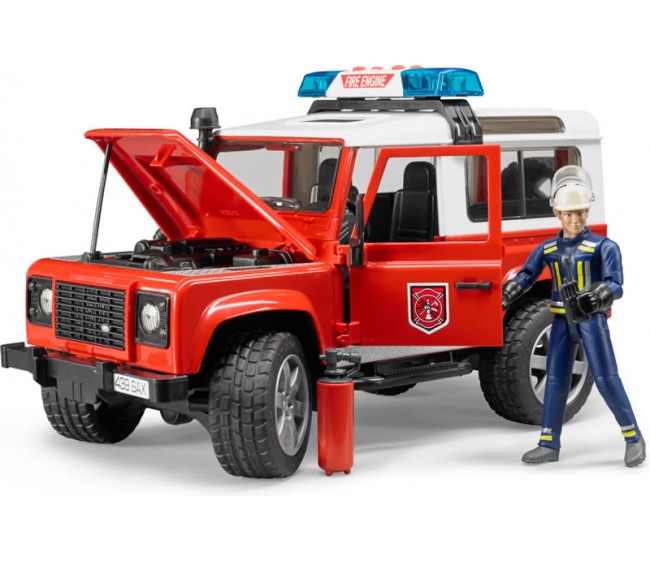 Внедорожник Bruder Land Rover Defender Station Wagon - Пожарная с фигуркой  